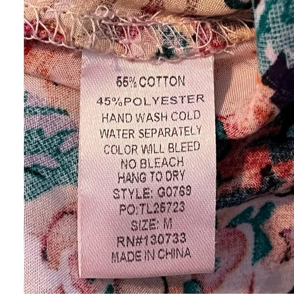 UMGEE FLORAL BOHO GYPSY TRAPEZE SWING PEASANT DRESS MULTICOLOR SIZE MEDIUM - Picture 10 of 11